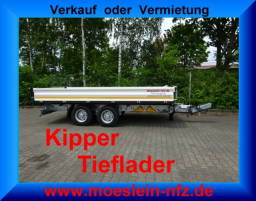 Möslein TTD 11 Weiß neuer Tandem 3- Seitenkipper Tieflader- Neufahrzeug -