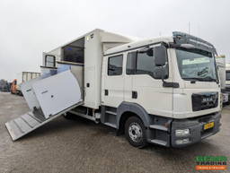 MAN TGL 12.180 4x2 DoKa 7 pers. Euro5 EEV - 2-Horse Trailer - 147,000km - Margin