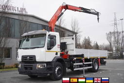 Renault C 280 DTI 8 / Fassi crane 5.6 T / 560 MTH / range 8 m / Flatbed 15 Epal