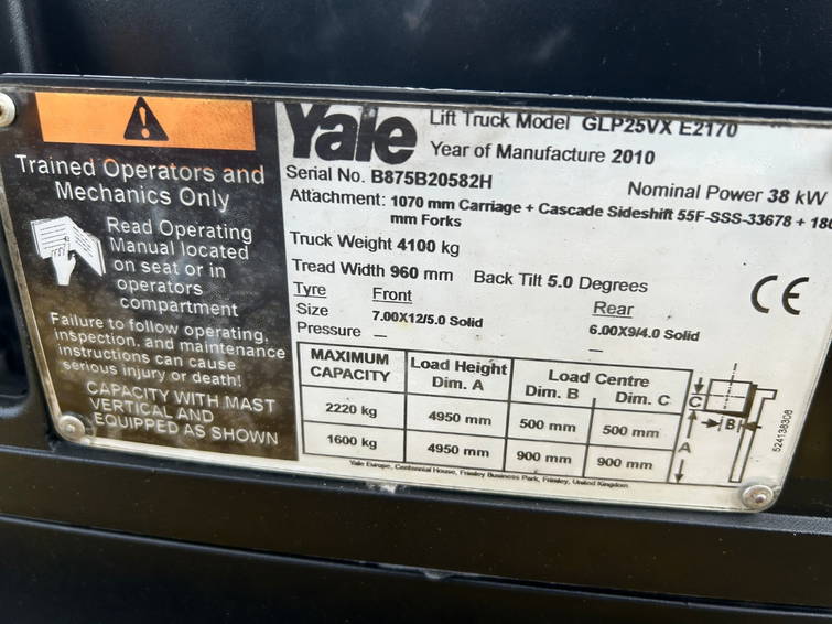 Yale 2.5 Heftruck 18