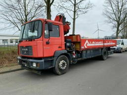 MAN 18.284 ME18.284 mit Kran Not Aus Hiab 122B