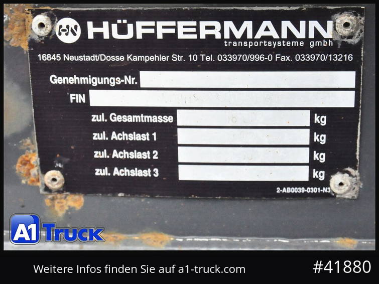 Huffermann HSA 1870 LS, Luft, BPW, Scheibenbremse 2