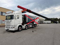 Scania R580 8x26 + Retarder + Palfinger Crane + Kaoussis 18m3