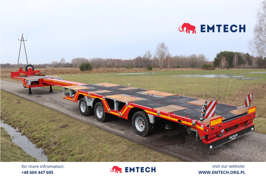 Emtech 3 Axle Platform Extendable Trailer With Wheel Recess 5