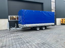 Hapert tandemasser/aanhanger met huif