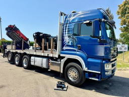 MAN TGS 35.480 8X4 Pritsche + Kran 29m Fassi F360 6x + FLY-JIB L203 3x - 255.000km - Euro 5 - Lift + Steering Axle - Platform 6m65 - BE Truck