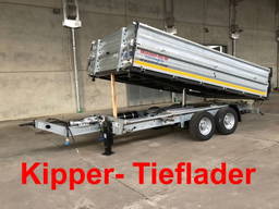 Möslein TTD13- BA Verzinkt 13 t Tandem Kipper Tiefladermit Bordwand- Aufsatz- Neufahrzeug -