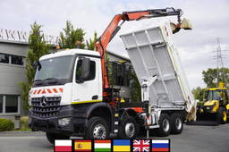 Mercedes-Benz Arocs 3236 84 / 90 tho. km / Fassi F155A.0.22 / remote control / 2-way tipper / Bortmatic / 3 units