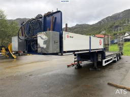 Istrail 3 akslet Low Loader Semi-Trailer with Hydraulic Ra