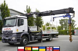 Mercedes-Benz Arocs 1833 4x2 / 50 tho. km / Hiab X-Hipro 192 ES-3 crane / remote control / Drill