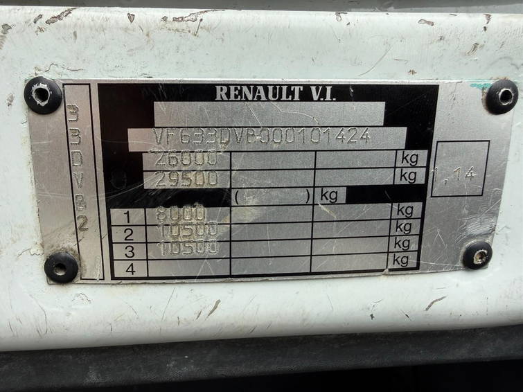Renault 370 6x4 Vacuum tank 12,000 liters, Manuel Gearbox, Full Steelspring 21