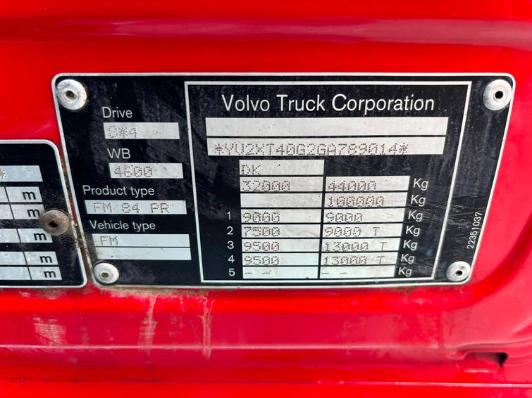 Volvo FM 500 8x4/4 Zacklift Z453 / Winch 13,61 ton 24