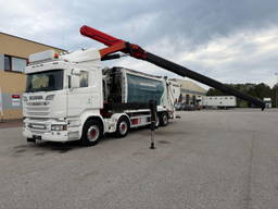 Scania R580 8x26 + Retarder + Palfinger Crane + Kaoussis 18m3