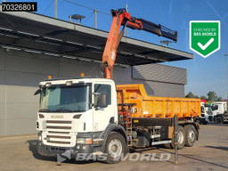 Scania P380 P 6X2 Palfinger PK15500 Kran Crane 20tons containersystem Lift+steering axle Euro 4