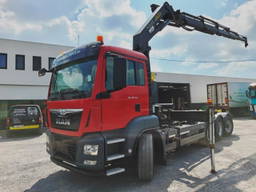 MAN TGS 35.440 8x4 tridem Euro6 Containertruck + Palfinger Crane PK24502
