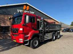 MAN TGS 33.440 6X6 HMF Kraan AHK 3 Zijdige Kipper AS-3 Stuuras NL Truck APK/TUV 16-02-2027