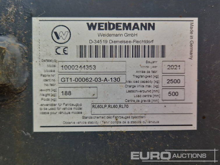 Weidemann 2021 Weidemann Forks Frame to suit Wheeled Loader 7